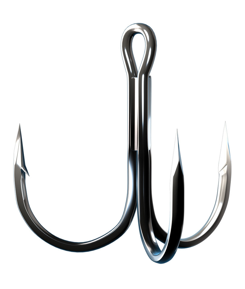 Owner 5671-141 Double Frog Hook Size 4/0 Pack of 5 - 3X Strong Black Chrome  